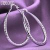 925 Sterling Silver Diamond Texture Earrings for Wedding Fashion Jewelry