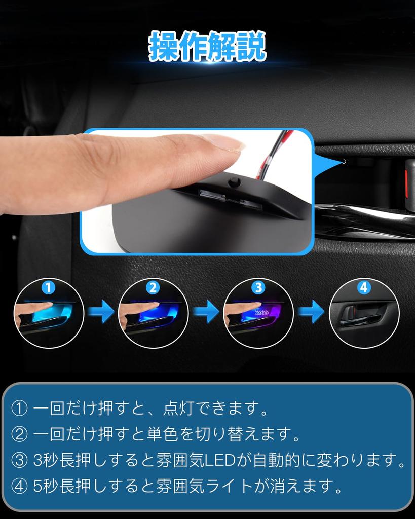 Mixsuper Inner Handle Illumination for Door Handle January 2015 Inner Door Handle LED 9 Interior LED Custom Aurora Memory Adds Atmosphere and Dresses