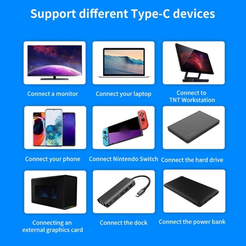 USB C To USB C PD100W Charging Cable for Laptop Cellphone Hard Disk Thunderbolt4 8K@60hz Display USB4 Extension Cable
