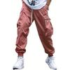 Men's Casual Trousers Flap Pockets Side Drawstring Waistband Trousers