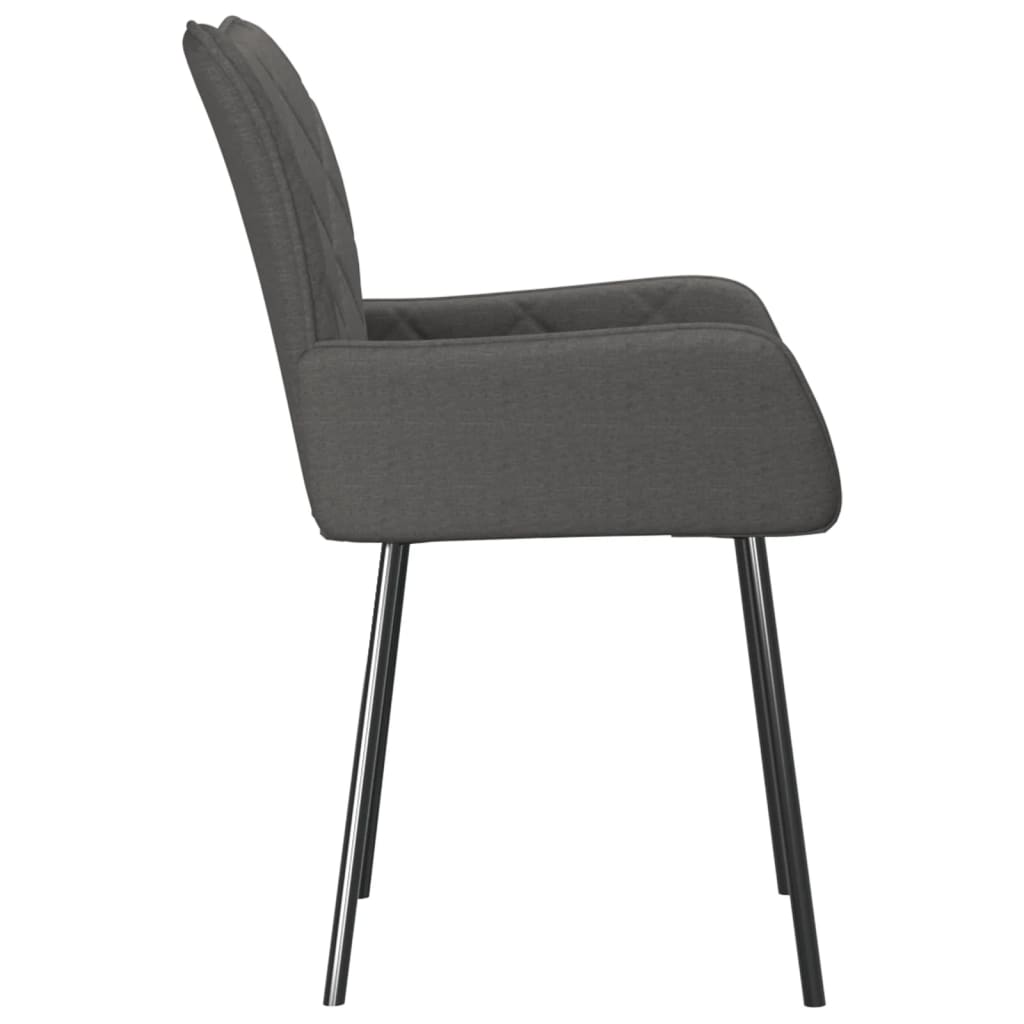 Dining Chairs 2 Pcs Dark Grey Fabric
