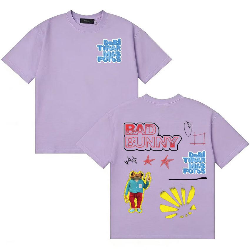 Streetwear Rapper Bad Bunny Album Cover Gothic Print Tshirt Debi Tirar Mas Fotos DTMF T Shirt Unisex Women Cozy Oversized Tshirts