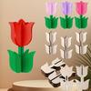 20pcs Wooden Tulip Shapes, Ideal for DIY Crafts, 3D Paintable Floral Decorations, Light Beige Natural Wood, Perfect for Spring Home Decor