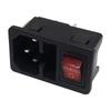 5/20Pcs Rocker Switch AC Power Socket Switch Plug Connector AC Socket with 10A Fuse Red LED Lamp
