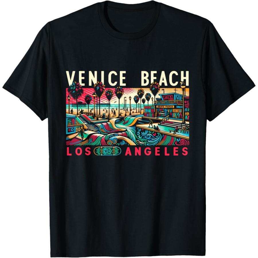 Venice Beach Los Angeles Travel Summer Family Vacation Men Women Kids T-Shirt XXXXXL чёрный