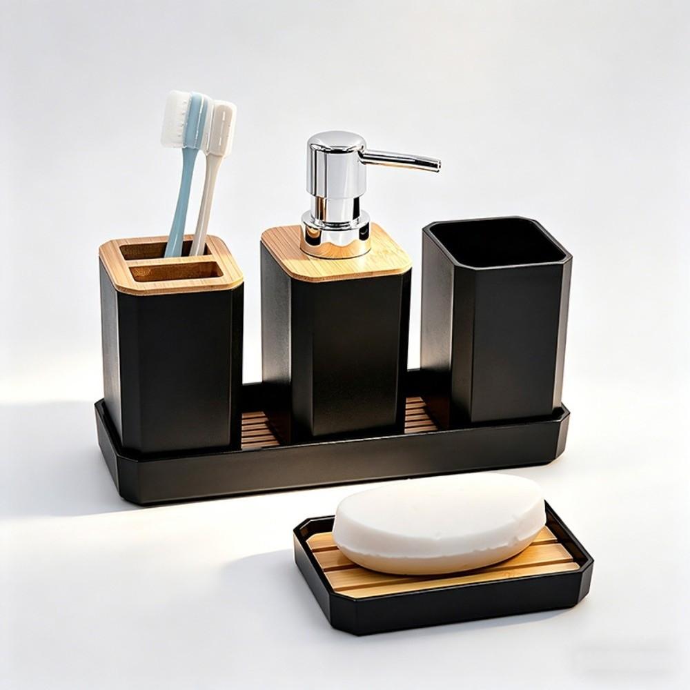 5pcs/set Toothbrush Holder 5pcs Bathroom Accessory Set Non Slip Bathroom Organizer Set  for Hotel