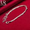 925 Sterling Silver Five Solid Starfish Chain Bracelet Fashionable Wedding Jewelry
