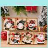 Charming Christmas Wooden Box Ornament Set With Three Slots For Festive Decoration