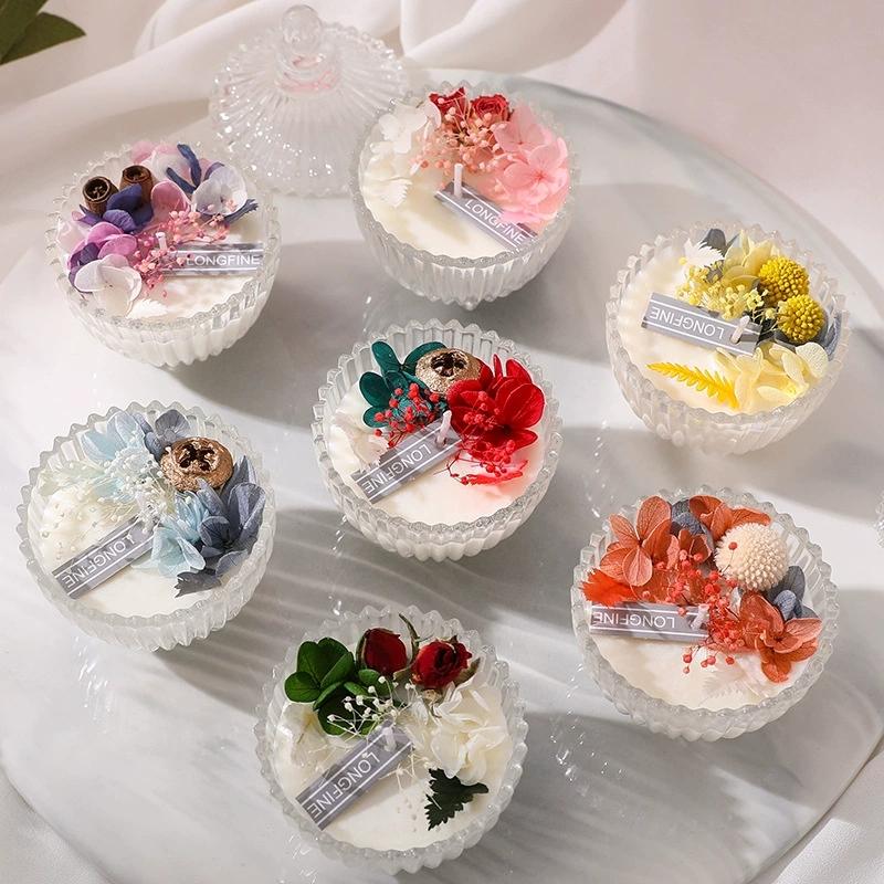 1Pc Dried Flower Aromatherapy Candle - Romantic Valentine's Day Gift, Soy Wax Essential Oil Fragrance Souvenir