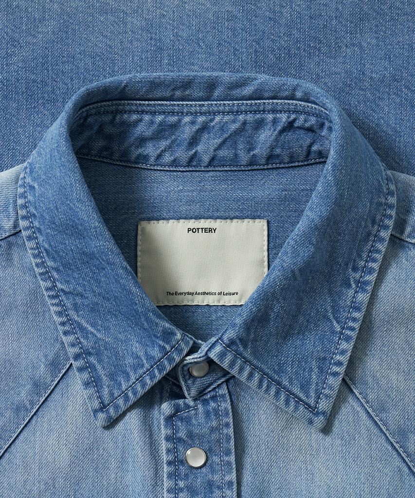 Poteoli Light Denim Shirt (Mid Blue)