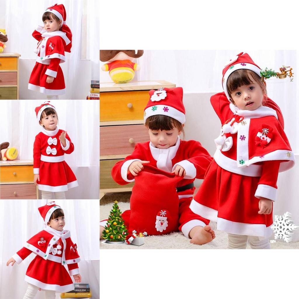Quality-made Kids' Santa Claus Cosplay Costume For Xmas Party Fancy Dress Outfit