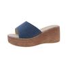 Slippers women's summer fashion, thick bottom increase height, outdoor slope heel one word cool slippers women