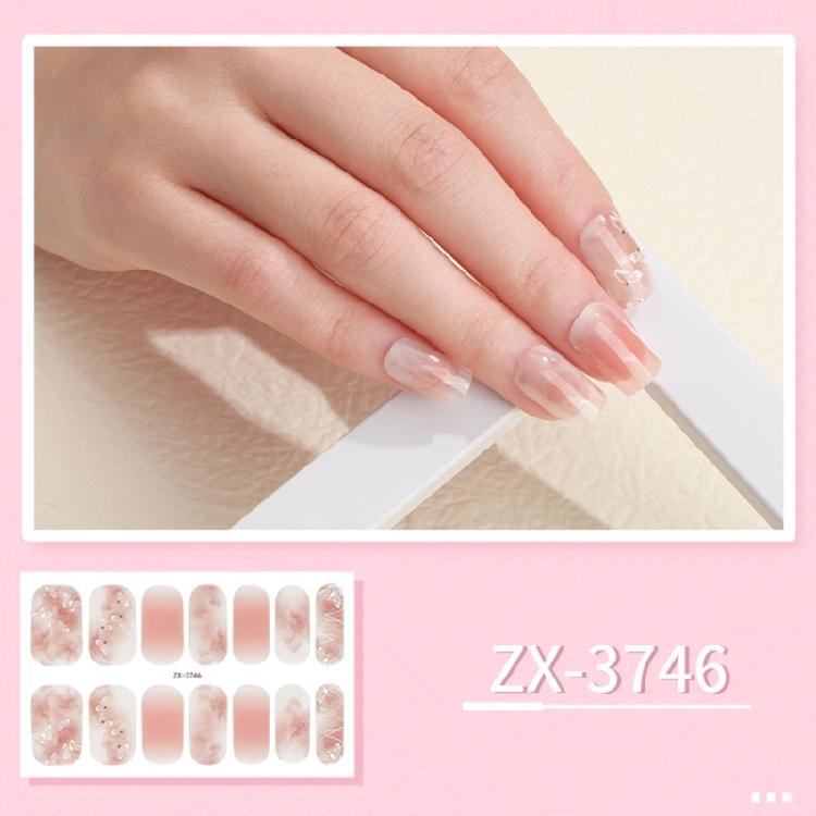 14Pcs Gels Nail Sticker Decals Gels Nail Strips Full Nail Wraps for Nail Art Adhesive Multicolors Nail Strips