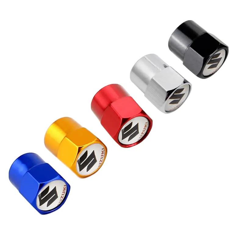 Metal Car Tyre Valve Caps Exterior Accessorie For SUZUKI Swift SX4 s cross Jimny Samurai Vitara xl Alto Liana ignis Grand vitara