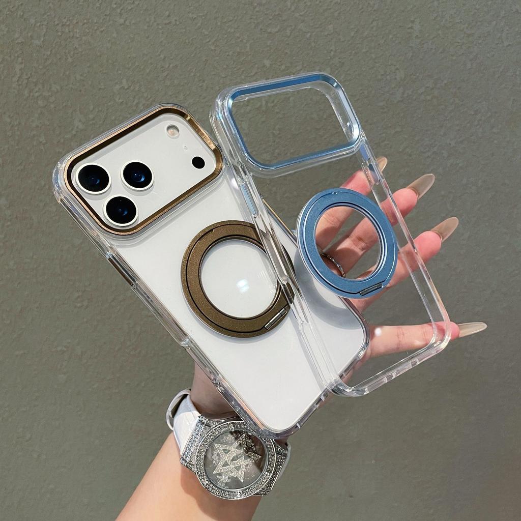 Für IPhone 17 Promax Handyhülle 360 Grad Drehbare Metallhalterung für Apple 16 Fallschutz Hohe Transparenz Schutzhülle