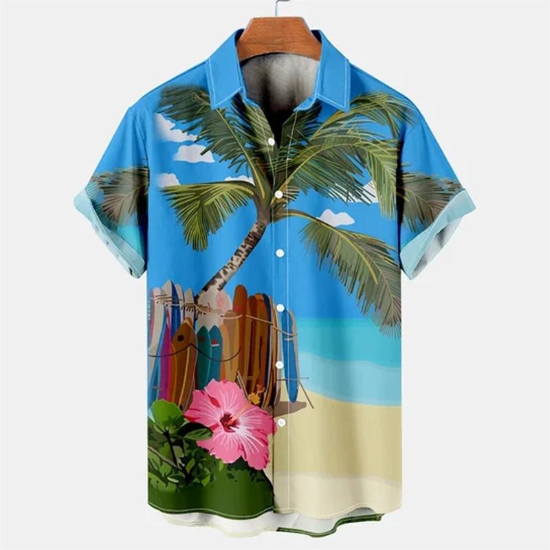 Chemise hawaïenne d'été à manches courtes pour homme, style Y2K, chemise décontractée pour homme, vêtements de mode urbaine pour homme