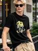 Skull Print Black T-Shirt Trendy Casual Short Sleeve Top Fashion Unisex Daily Wear Soft Comfortable Tee