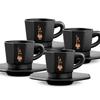 Bialetti octagonal cups, set of 4 cups, matt black and rose gold, 75 m