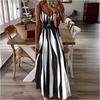 2026 Summer New, Cross-border European and American Style Fashion Casual Printing V-neck Sleeveless Suspender Long Dress Dress