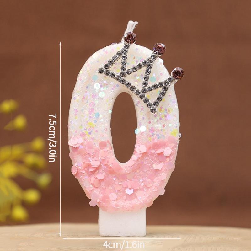 Birthday Number 0-9 Candles Crown Number Candles Happy Birthday Cake Decorated Baby Shower Insert Decor Festival Supplies