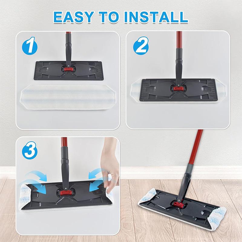 For H2Pro Flat Mop System Flat Mop Pad Replacement Parts Microfiber Mop Pad Reusable Washable Cleaning Tools Accessories