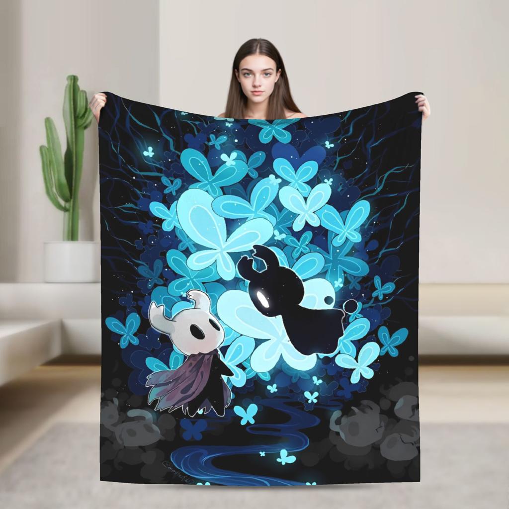 Hollow Knights Super Warm Blanket Girls Boys Plush Bedding Throws Print Couch Chair Flannel Bedspread Sofa Bed Cover