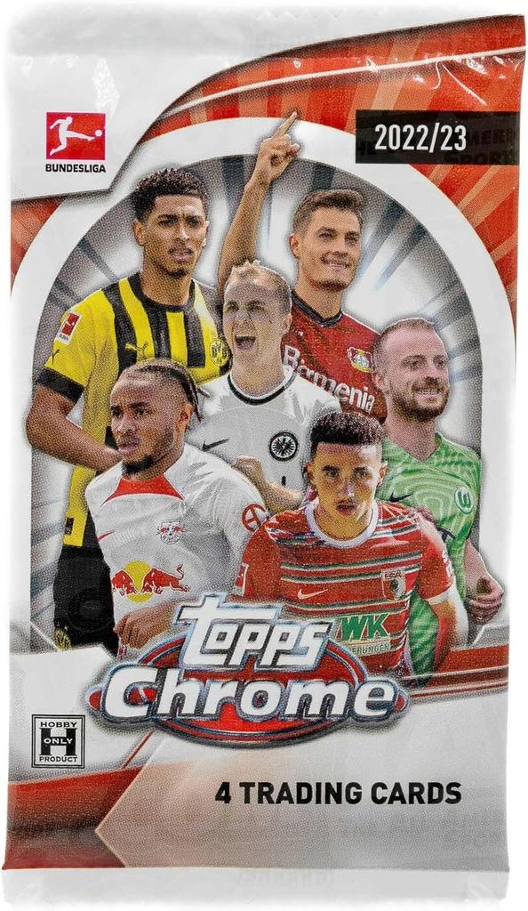 Topps Chrome Bundesliga Soccer Hobby Pack 4 Cards 2022/23 [Used]