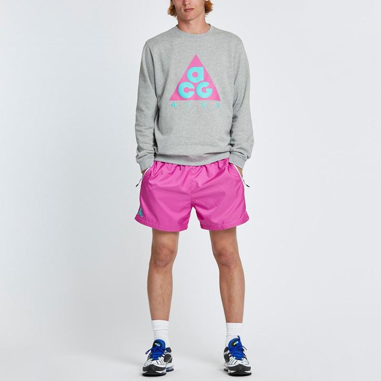 Nike Letter Logo Geometric Print Hoodie Men hoodies Gray AR8796-063