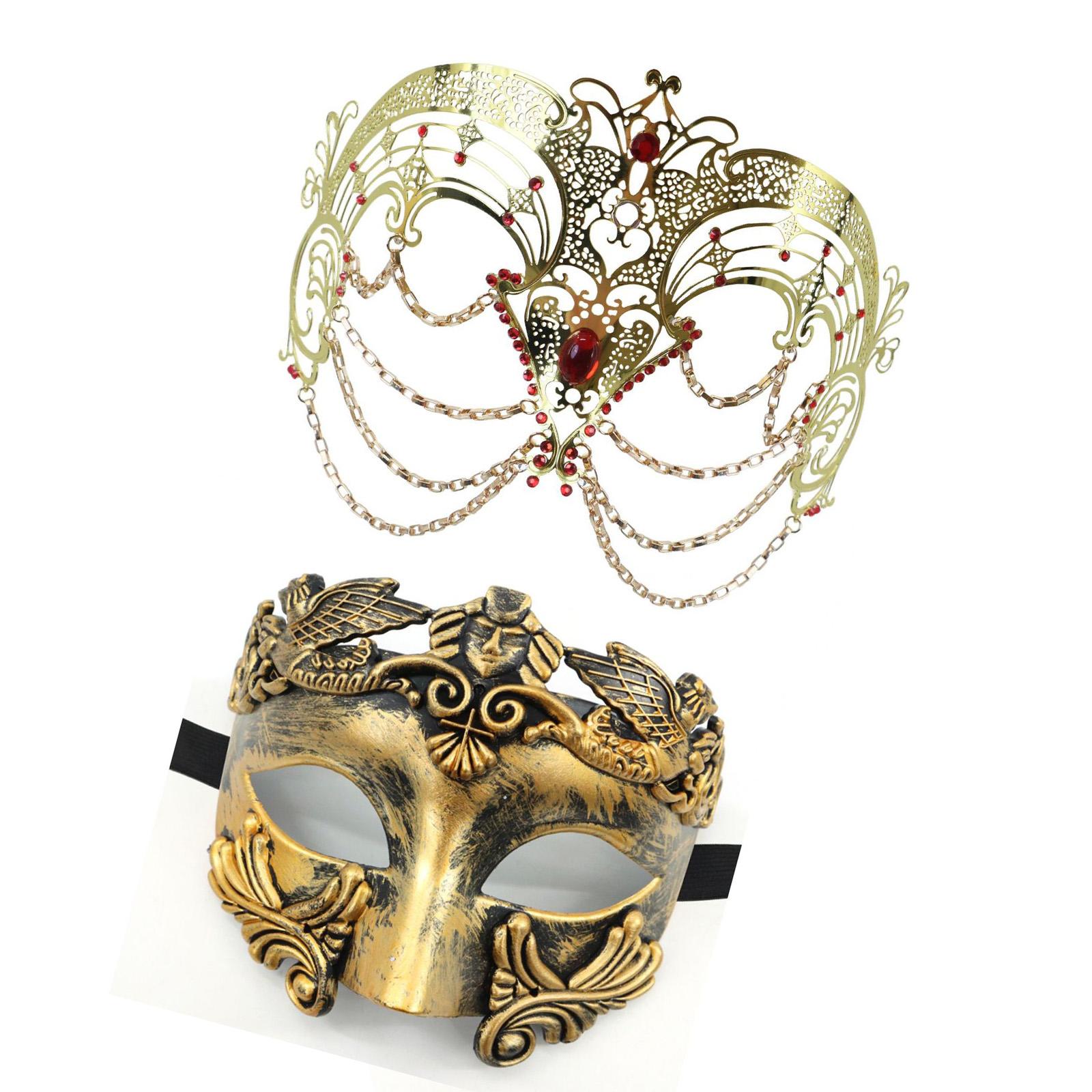Metal Chain Masquerade Mask Couple Masquerade Mask Half Face Mask Masquerade Eye Mask For Halloween Masquerade Cosplay A