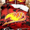 New Anime Fairy Tail Bedding Set Bed Three-piece Set Duvet Cover Single Double Bed Queen Size Duvet Cover Set Adult Boys Bedroo