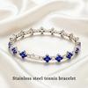 Iced Out Two Tone CZ 316L Stainless Steel Tennis Bracelet Spring Clasp Anti Tarnish Waterproof Hip Hop Jewelry for Women