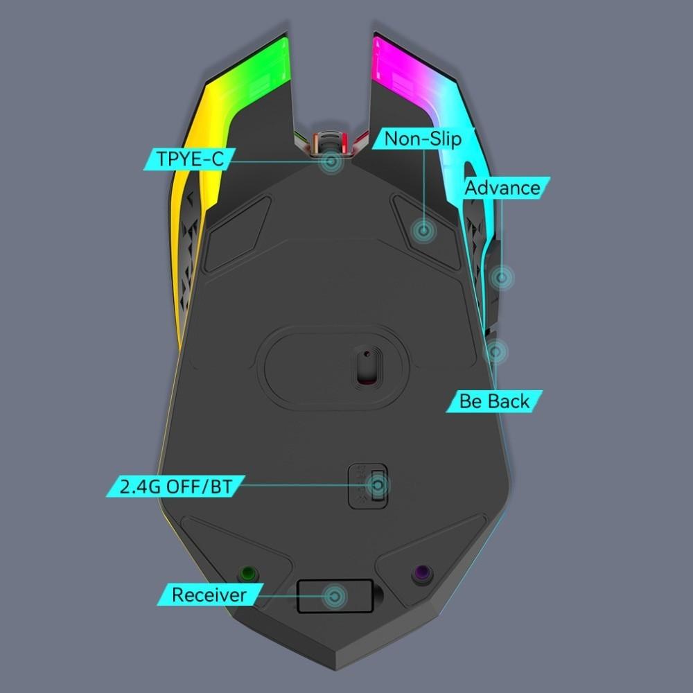 Luminous Bluetooth 2.4G Wireless Mouse Dual-mode RGB Laptop Wireless Mouse High-Precision Silent Rechargeable Mouse PC