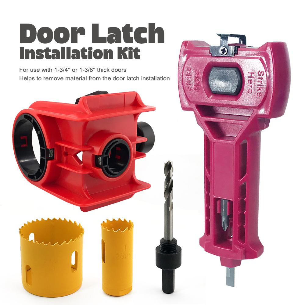 Набор для установки врезного замка дверной защелки + Набор для установки шарового дверного замка Подходит для дверей толщиной 1-3/4  или 1-3/8  для металлических или деревянных дверей