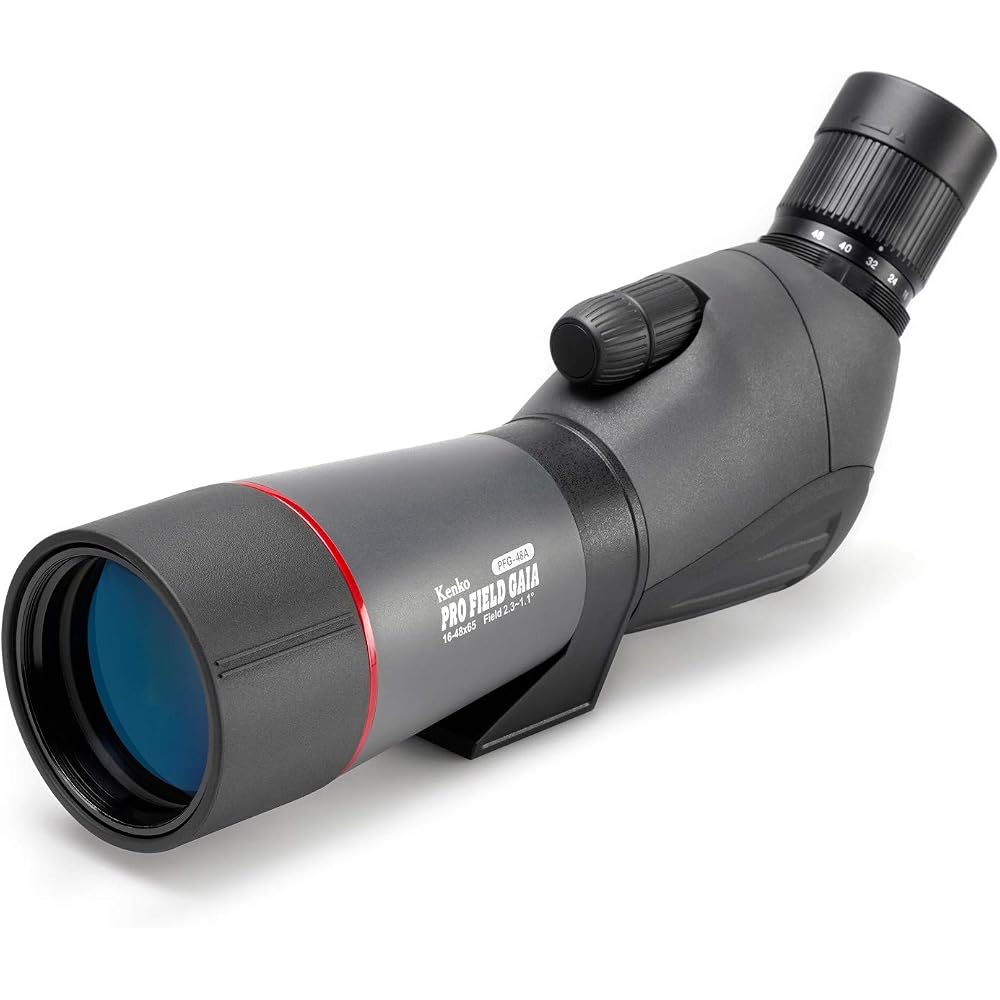 Kenko PRO FIELD GAIA Field Scope, 16-48x Magnification, 65mm Objective Lens, Angled Eyecup, Waterproof (IPX5), Dual Focus, PFG-48A