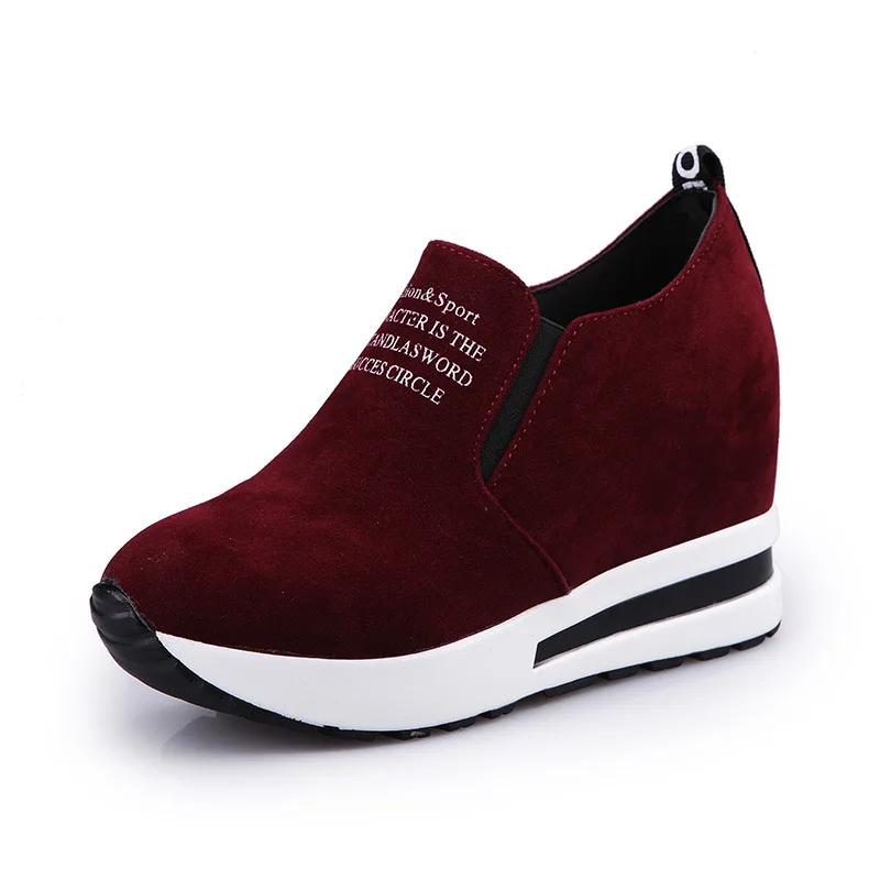 Platform Shoes for Women Casual Hidden Slope Heel Sneakers Women's Vulcanized Shoes Breathable Wedge Increase Shoes Women Tenis