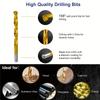 50pcs Titanium Coated High-Speed Steel Drill Bit Set - High-Quality 135° Point, Suitable for DIY Crafts, Woodworking, Engraving, and Jewelry Making