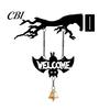 Even Color Filling Halloween Decor Wall Mounted Hanging Bell, Clear Sound Ghost/Bat Decorative Carved Dinner Bell for Outdoor Front Door Garden Porch