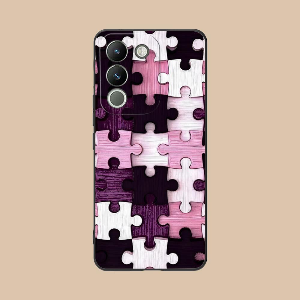 Puzzle Texture Mobile Cell Phone Case for VIVO Y77 76 75 74 73 72 58 56 55 51 50 38 36 Y19 Y18 Y03 Y01 5G Printing Cover