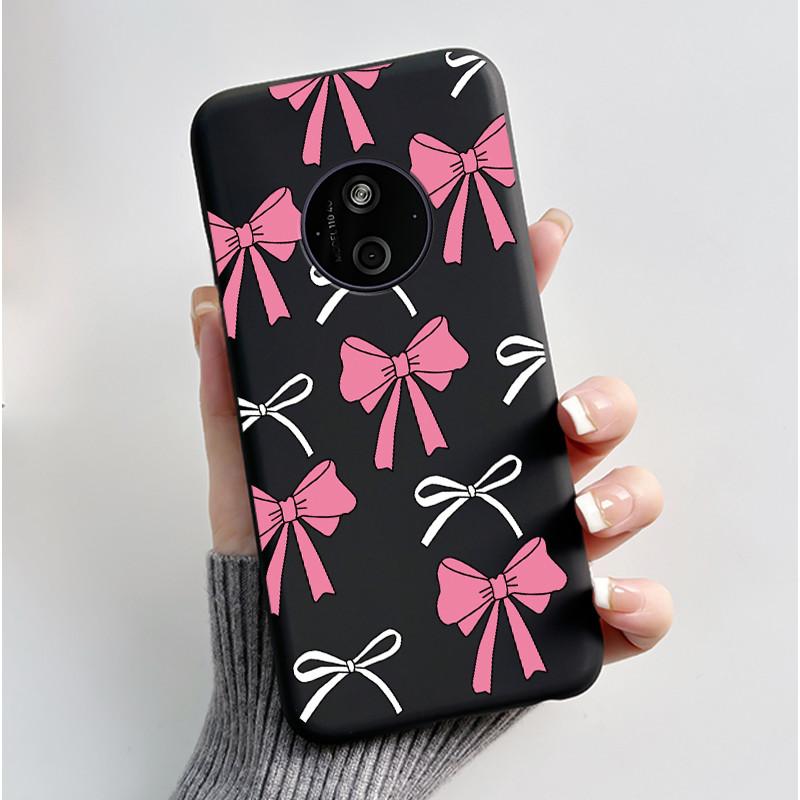 Phone Case For Nokia 125 HMD 110 4G 2024 Casing Luxury Cute Love Rabbit Funny Cartoon Black Matte Soft Silicone Shockproof Cover
