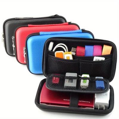 New 2.5-inch 3-color Data Cable Mobile Power Bank Charging Cable Portable Storage Case HDD USB Flash Drive Storage Card Storage
