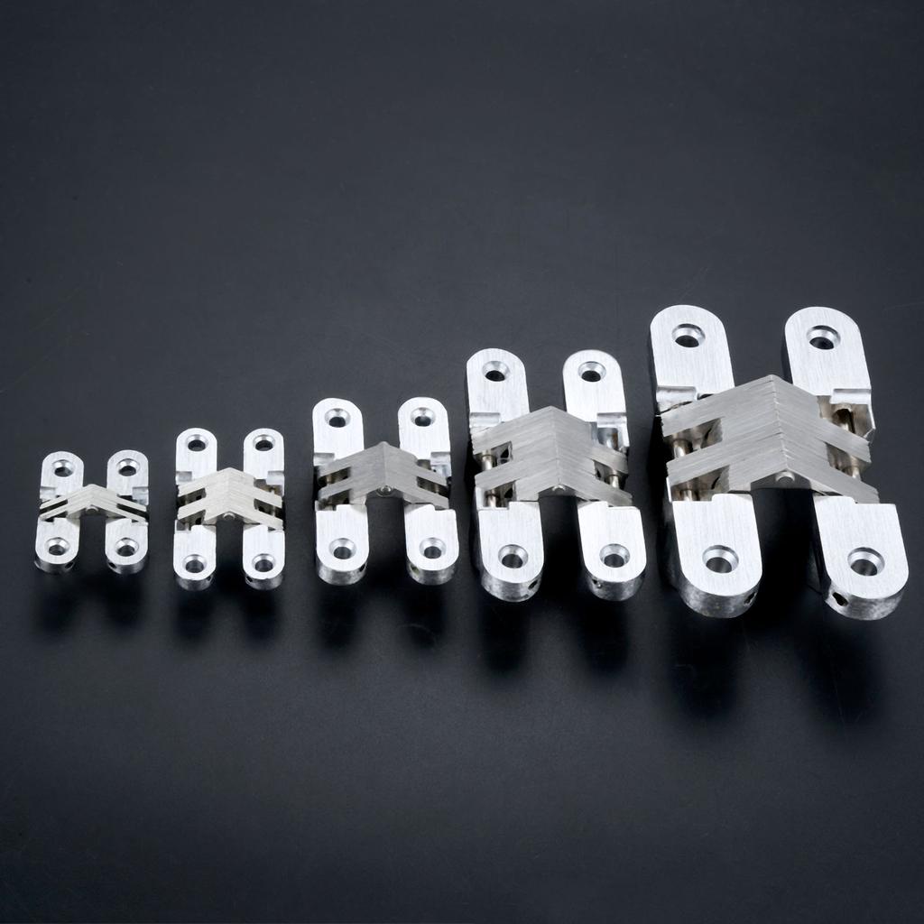 2pcs Door Hinges 304 Stainless Steel Hidden Invisible Concealed Folding Heavy Duty Kitchen/Garage Gate Hardware W/screw Fitting