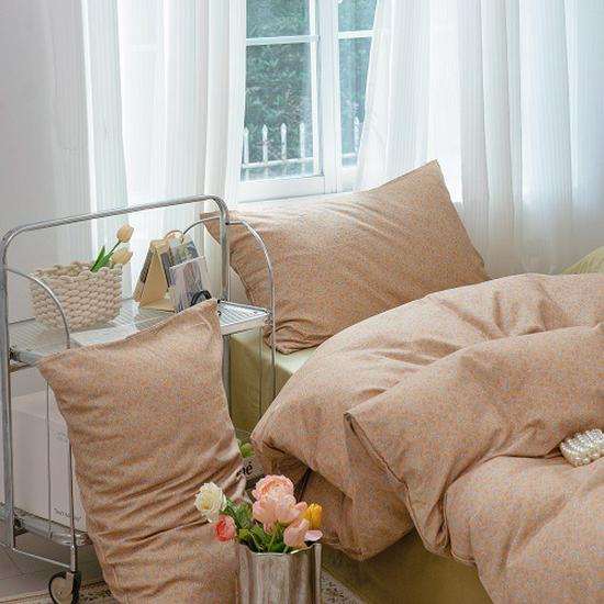 Duo Xi Ai Mei Double-Layer Cotton 4-Piece Bedding Set: Bed Sheet & Quilt Cover