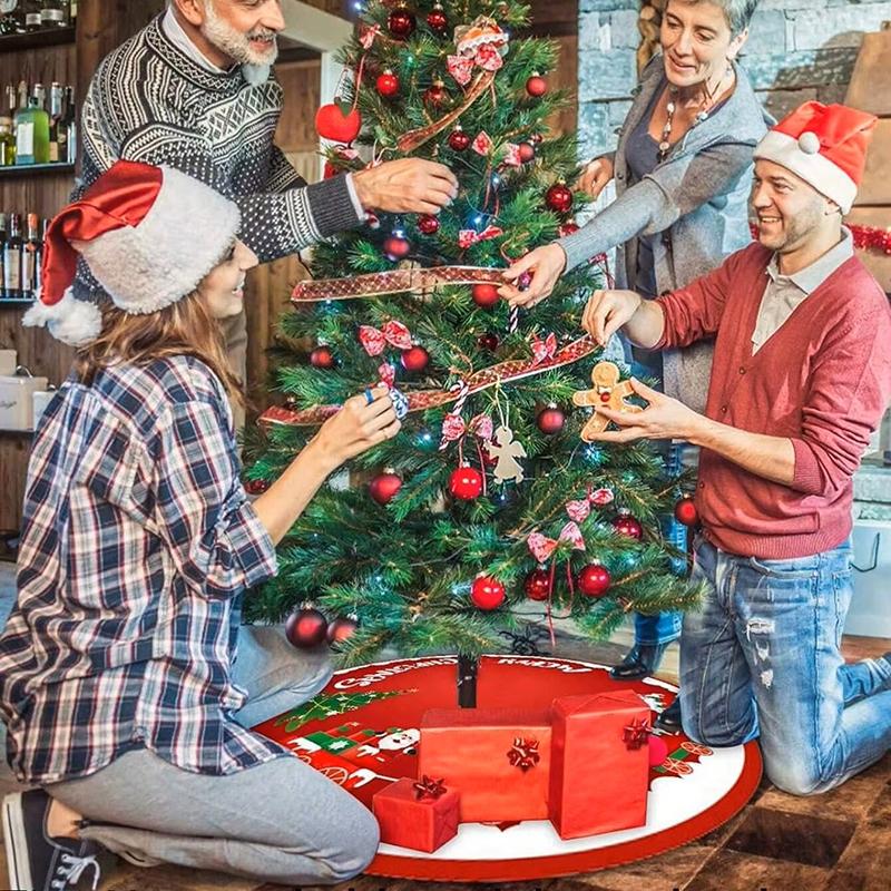 1pc Cloth Christmas Tree Skirt Festive Decoration for Xmas Party Holiday Home Garden Decor Perfect for Seasonal Celebrations