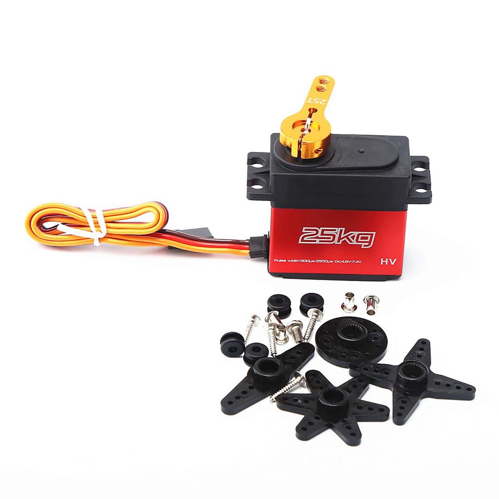 25KG Digital Servo with 25T Servo Arm IP66 Waterproof Copper Gear High 180 Operating Angle for 1Celsius12 1Celsius10 RC Car Boat Airplane Helic