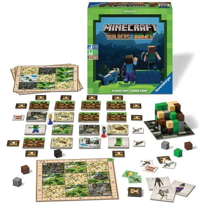 Minecraft Builders &amp; Biomes, Jeu Société, Issu Du Vidéo Multilingue (français Inclus), Ravensburger, 26132
