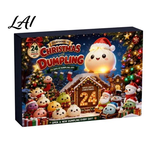 Family Christmas Tradition Squeezy Toy Advent Calendar 2026 24 Days Dumpling Toys Countdown December Daily Surprise Calendar Decor Jumbo Mini