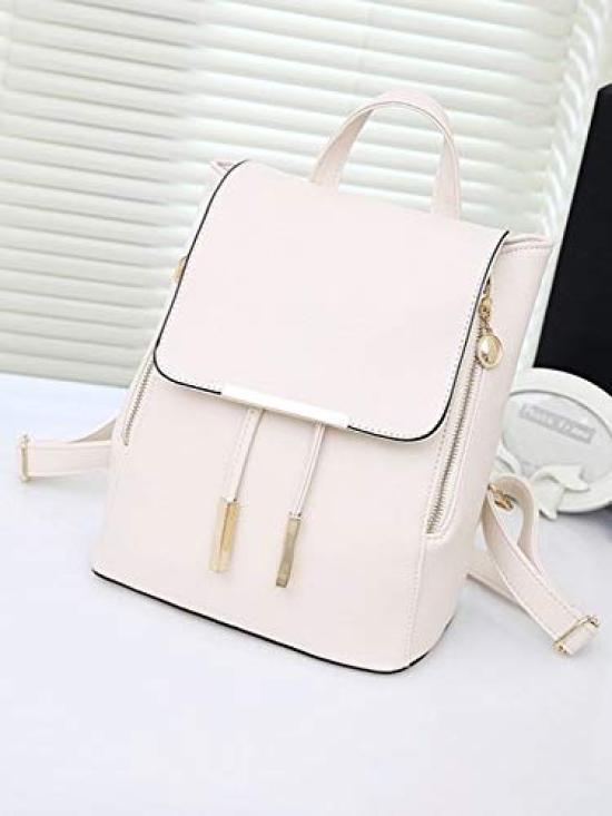 Lunar Berry Stilvoller und süßer kleiner Rucksack mit Kordelzug für 4402 PU-Leder Große synthetische Schultertasche 4402 Rucksack, Damen, (Weiß), Tasche, Fassungsvermögen,