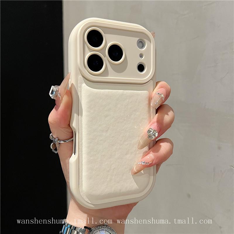 Compatible with iPhone 17 Pro Max, this premium drop-proof solid color case offers leather texture and a skin-feel air cushion design.