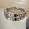 Vintage Street Heart Jewel Bracelet Gold Silver Strap Diamond Dy Strap Chain