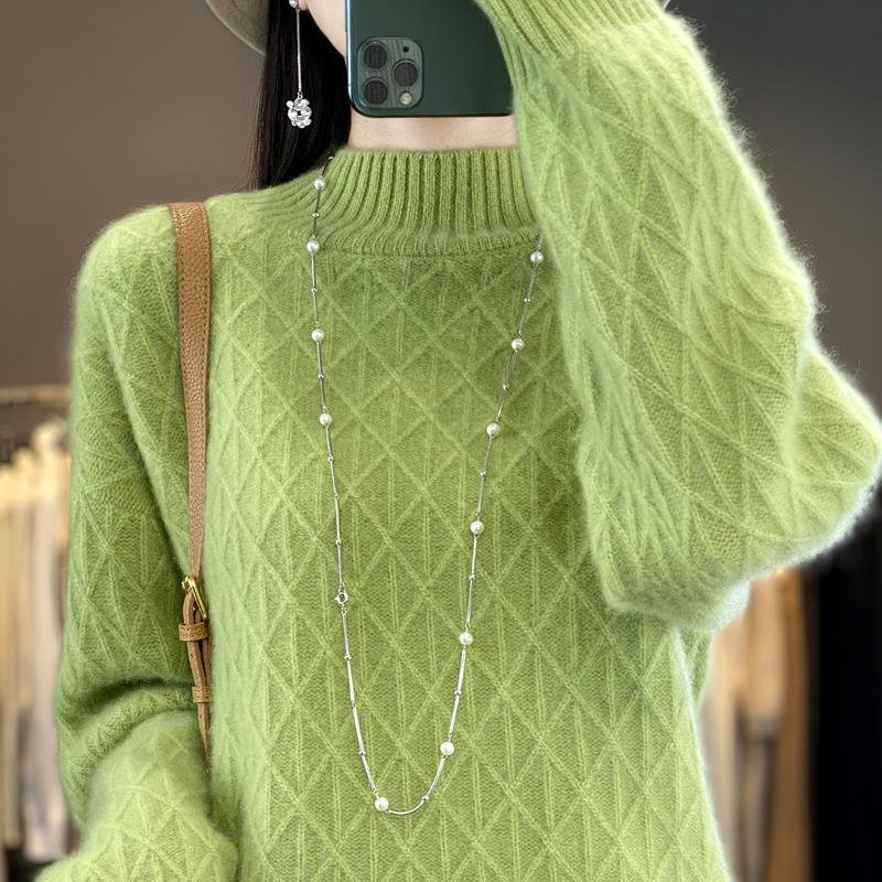 Pulover de cașmir pentru femei cașmir Qinghe 30% cașmir 70% lână cald și la modă versatil toamnă și iarnă